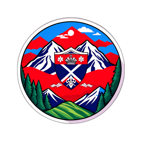 Georgisk flagg med tradisjonelle mønstre og fjellandskap