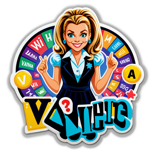 Whimsical Vanna White Sticker