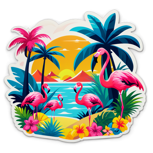 Tropical Flamingo Paradise