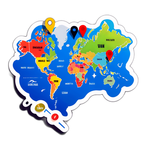 Карта мира с указателями основных событий дня