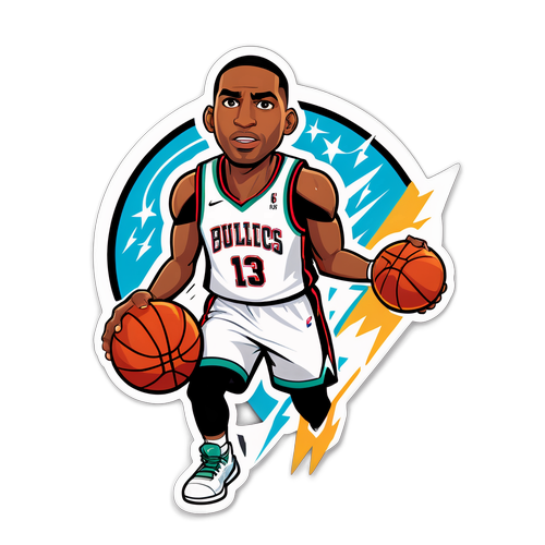 Personnage de Cartoon Al Horford avec un Basketball