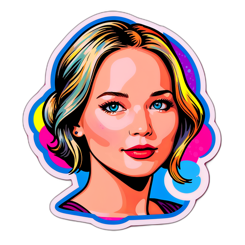 Una reinterpretazione funky pop-art di Jennifer Lawrence