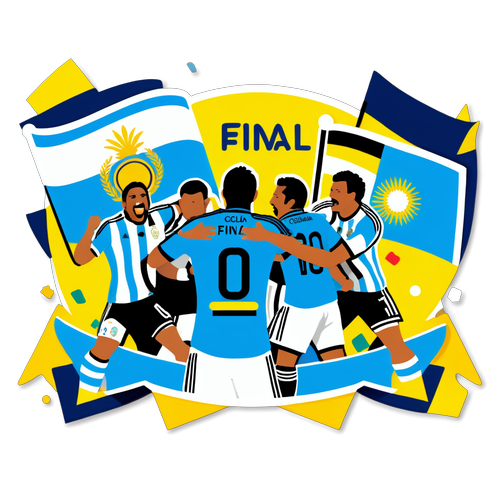 La Finale di Coppa America: Festeggia con le Bandiere di Argentina e Colombia e Tifosi Esultanti!