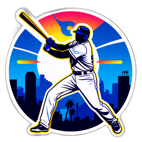 野球選手がホームランを打つイラスト