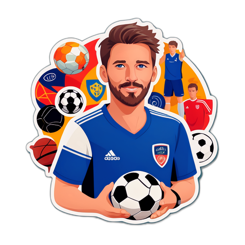 Stylisches Porträt von Nick Woltemade mit einem Fußball