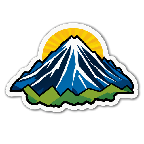 Sticker del logo de San Martín de Tucumán con montaña estilizada