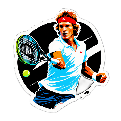 Hình dán của Alexander Zverev trong tư thế chơi tennis