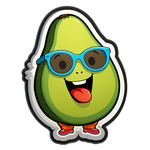 Happy Avocado with Sunglasses