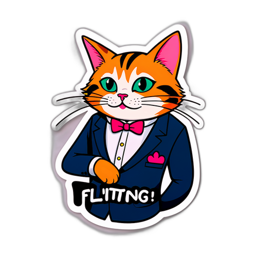 Nhãn dán "Flirting is an art" với mèo flirt