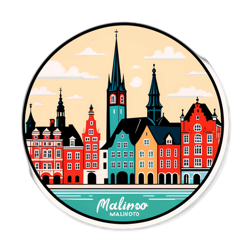 Retro-sticker av Malmö