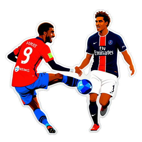 Reka Bentuk Pelekat Merah dan Biru: PSG vs Reims