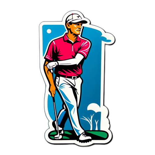 En stiliserad version av Jesper Parnevik som en ikonisk golfspelare
