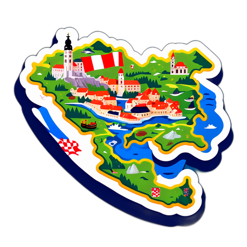 מדבקה עם מפה של קרואטיה