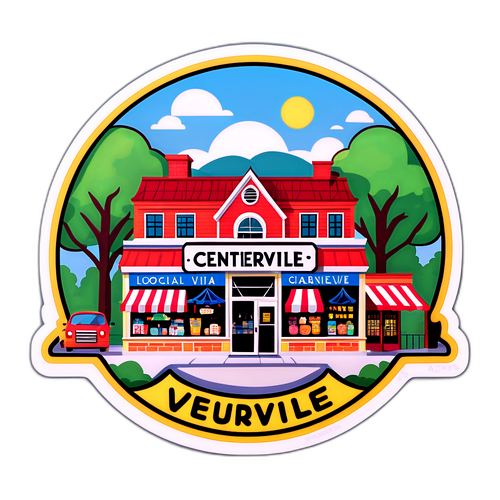 Charming Cartoon Sticker of Centerville, VA
