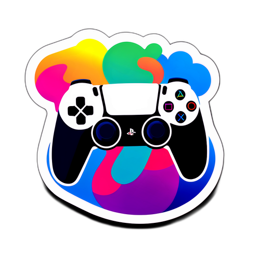 PS5 नियंत्रक के साथ आधुनिक स्टिकर