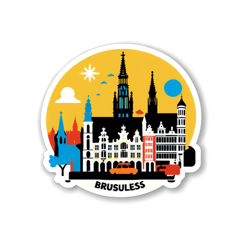 Autocollant minimaliste de Bruxelles