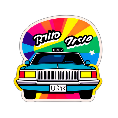 ऊबर कार और स्मार्टफोन का ट्रेंडी स्टिकर - 'आराइड विद इज़!' 