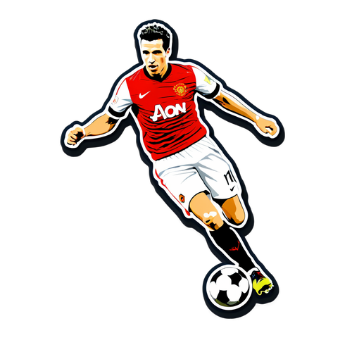 Robin van Persie Sticker - Iconische Scoringstijl