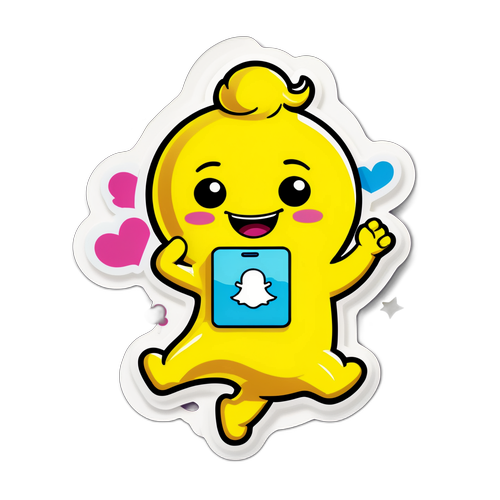 Kuvastaa hauskaa Snapchat-hahmoa tanssimassa