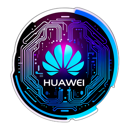Modern Teknoloji Tarzı Huawei Logosu Stickerı