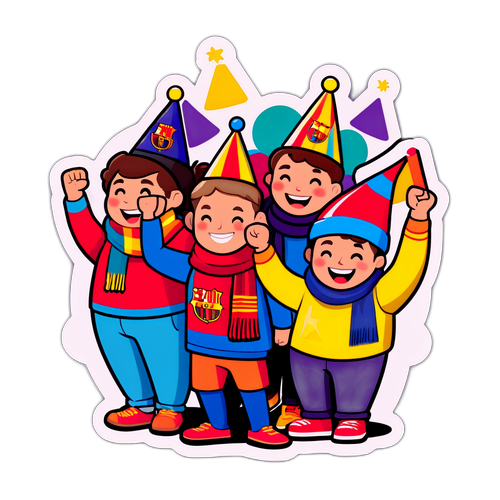 חברים מעודדים את ברצלונה