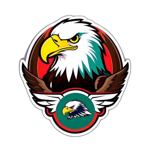 鷹的標誌與雛鷹和諧共融