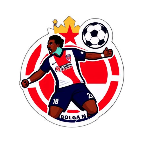 Наклейка с футбольными моментами матча Болонья – Бранн