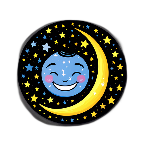 Whimsical Moon and Stars