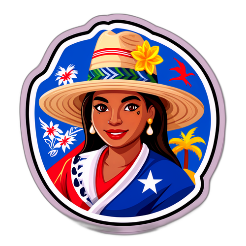 Panama Sticker mit traditionellem Hut