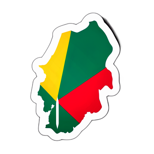 Стикер с картой Камеруна и Марокко