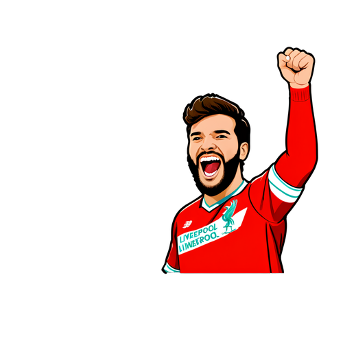 Kibic Liverpoolu w euforii na stadionie