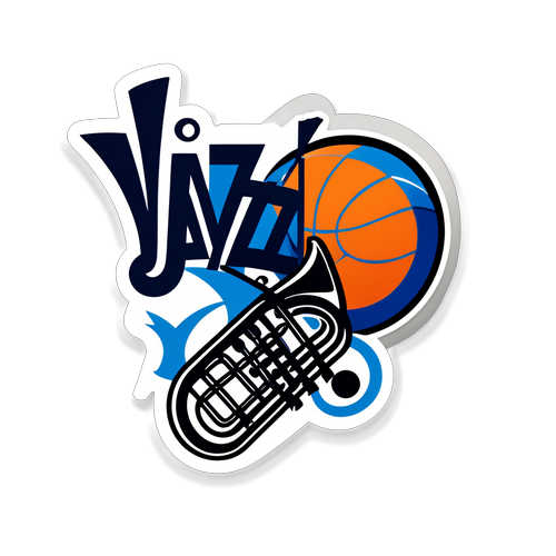 Jazz at the Court: Nakakaaliw na Sticker Design na Pagsasama ng Jazz at Knicks Logos!