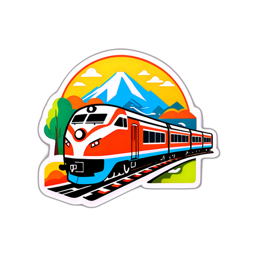 기차 여행의 기쁨을 담은 스티커