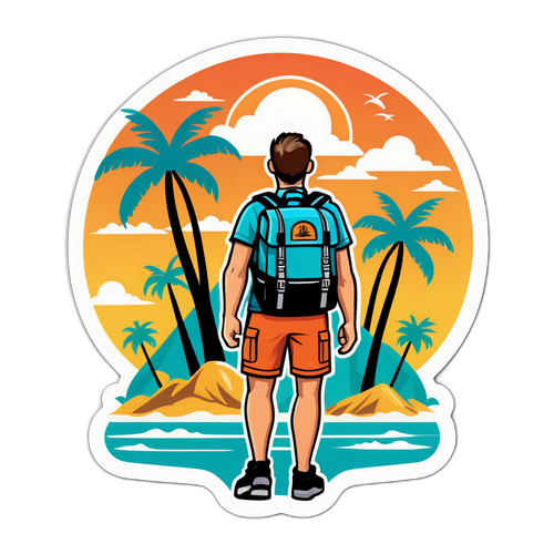 En eventyrlig utforsker på en øy