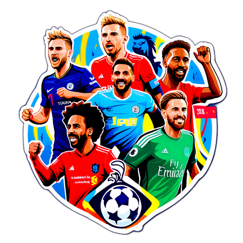 Stiker Klasemen Premier League dengan Ilustrasi Pemain Terkenal