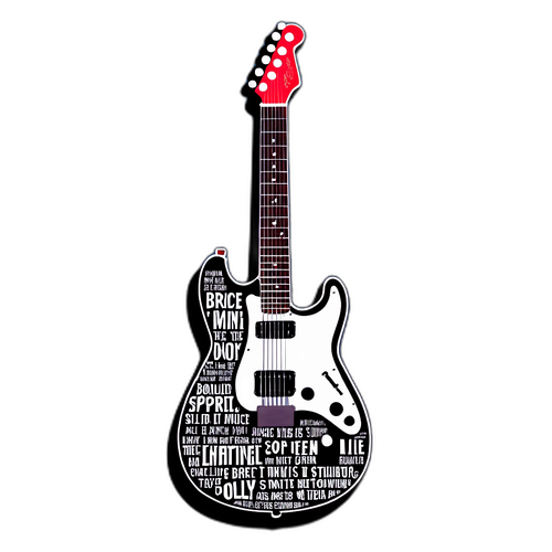 Artistisk representasjon av Bruce Springsteens tekster på en gitar