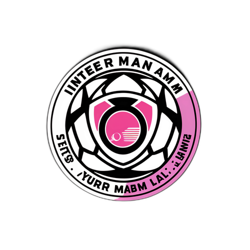 Inter Miami Logo Naklejka z Piłką Nożną