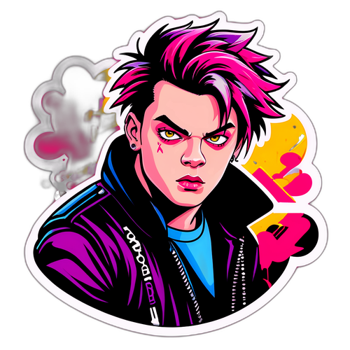 Yungblud Sticker mit Graffiti-Hintergrund