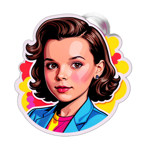 Kolorowy sticker pop-art z motywami muzycznymi