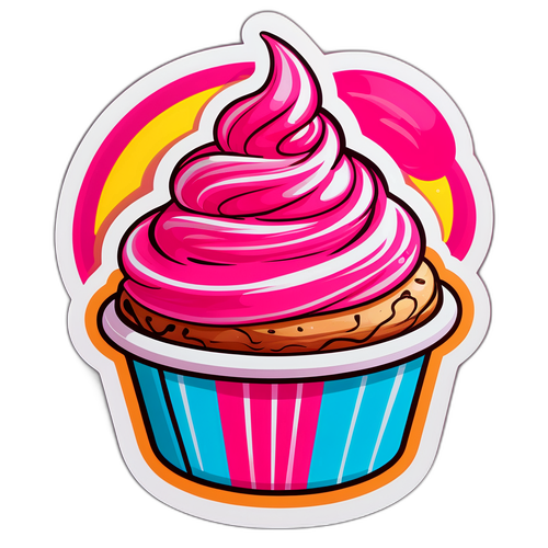 Stiker Cupcake Ceria