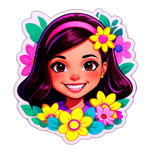 Autocollant de Nicoletta avec des fleurs