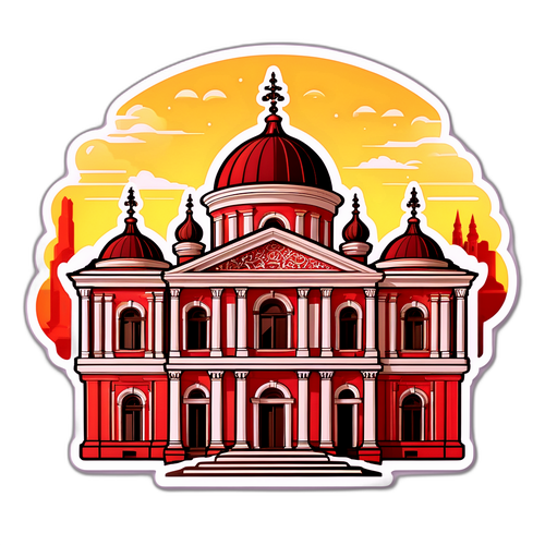 Візуалізація наліпки з давньою архітектурною стилістикою Кременчука