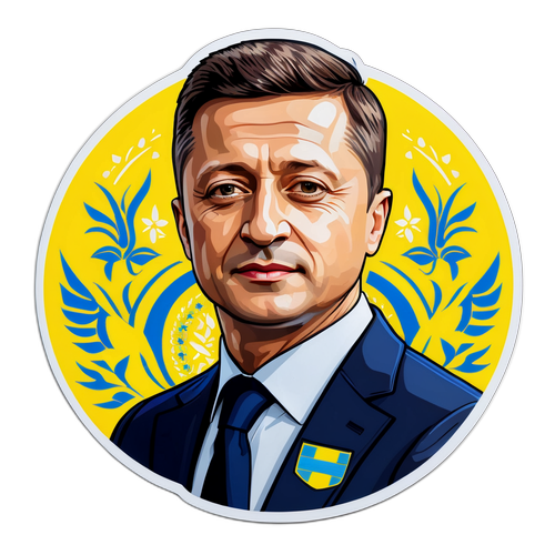 Zelenszkij portréja modern grafikával
