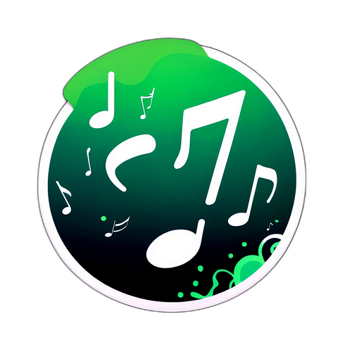Muzyczne nuty wokół loga Spotify