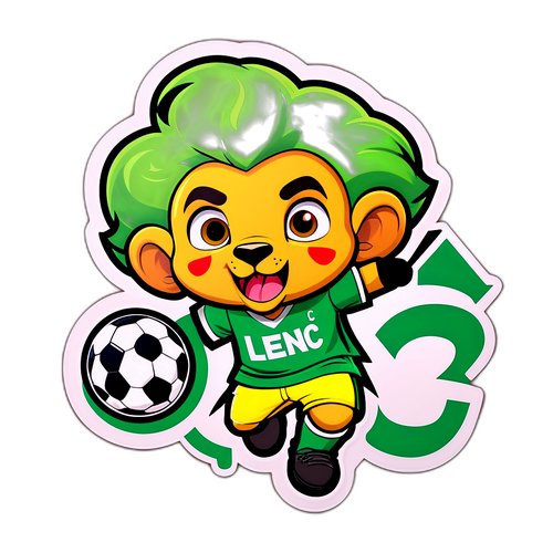 Sporty Mascot Sticker of Leon FC