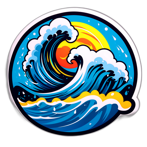 Malakas na alon na sticker