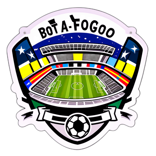 Stiker Ilustrasi Stadium Botafogo Penuh Penyokong