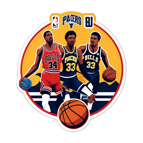 Vintage-style na Sticker ng Pacers at Bulls