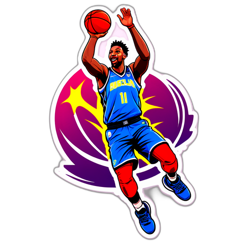 שחקן כדורסל מיומן מבצע דאנק מרהיב