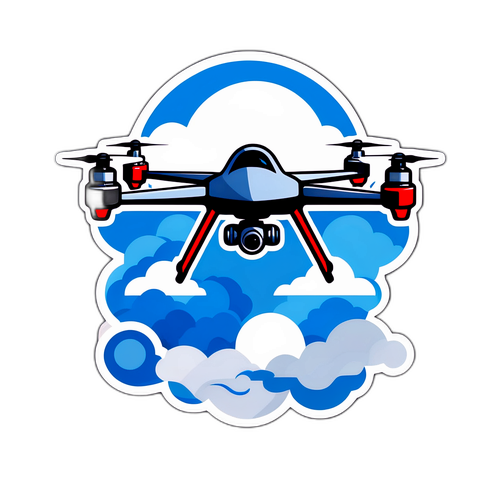 Dronă rusă în zbor printre nori